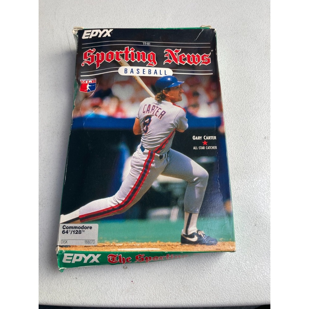 Sporting News Baseball Commodore 64 Epyx Complete Vintage 1988 Untested AS IS